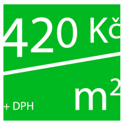 PLUS MÍNUS 5% ZA PLATBU PŘEDEM SE ROVNÁ 399 Kč/m2